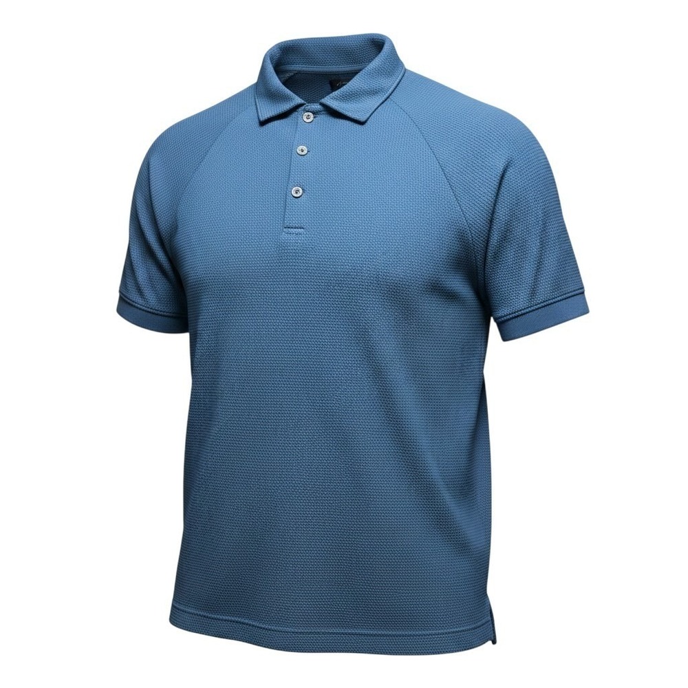 J.Crew Polo Shirt Small Blue Textured Waffle Knit Raglan‎ Short Sleeve Casual